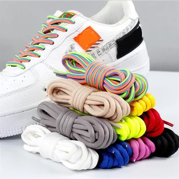 1Pair кръгли връзки за обувки Solid Rainbow Classic Martin Boot Shoelace Ежедневни спортни ботуши обувки дантела маратонки обувки