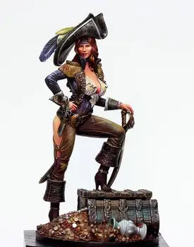 1/24 мащаб небоядисана смола фигура женски пират