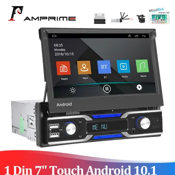 AMPrime Android Wireless Carplay Car Radio Autoradio 1Din 7'' Touch Screen Multimedia Player GPS навигация Wifi Auto MP5 плейър