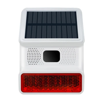 1 PCS 433MHZ Безжична слънчева захранвана акумулаторна аларма Аларма за наблюдение на човешкото тяло Бяла за открито