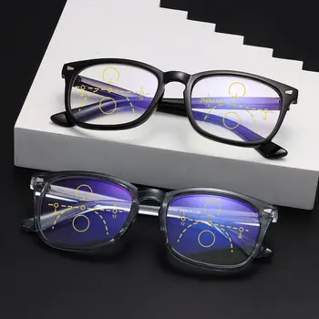 Далечни и близки четци с двойна употреба Пролетна панта Пресбиопични очила Очила за четене Прогресивна мултифокус анти синя светлина