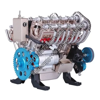TECHING V8 двигател модел 500 + бр 1/3 DIY метал механичен двигател модел научен експеримент физика играчка Gif