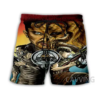Нова мода 3D печат Mad Max Летни плажни шорти Streetwear Men Quick Dry Vacation Casual Shorts