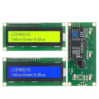 LCD1602 1602 LCD модул син / жълт зелен екран 16x2 символен LCD дисплей PCF8574T PCF8574 IIC I2C интерфейс 5V за Arduino