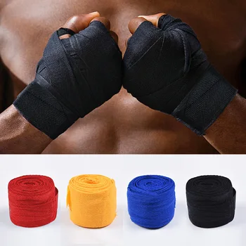 2.5/5M Памук бокс превръзка ръка ръкавици китката обвива еластичен колан Спорт Санда Кикбокс MMA Muay Thai Тренировъчен протектор за ръце