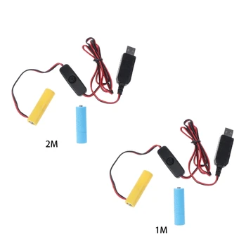 E56B 3V AA USB захранващ кабел с включване / изключване Замяна на 2pcs AA за радио електрическа играчка часовник LED лента