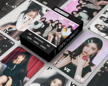 55Pcs/Set Kpop Idol Ive Lomo Card Photocards Отпечатана снимка Малка карта HD IVE Нов албум Lomo Photo Фенове Подаръци Колекция