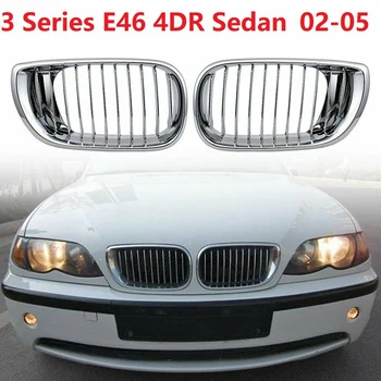 Предна броня Бъбрековидна решетка хром за -BMW E46 320I 330I 325Xi 4DR Sedan 2002-2005