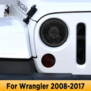  Защита на фаровете на автомобила Пушен черен оттенък Анти-надраскване защитен филм TPU стикери за Jeep Wrangler 2008-2017 Аксесоари