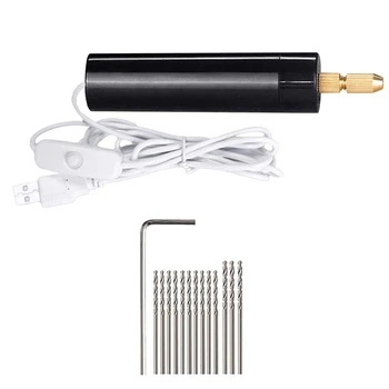  0.7-1.2 мм микро-електрически ръчен комплект за смола, електрическа мини бормашина за бижута за производство на електрически щифт Vise Kit