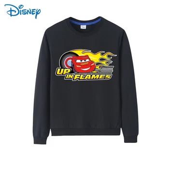 Момчета и момичета есен и зима детски дрехи пуловер Disney Светкавица McQueen автомобили кръг врата дълъг ръкав памук отгоре