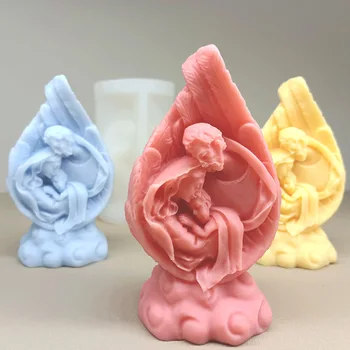 3D Исус Дева Мария фигурка силиконови мухъл католически Светото семейство свещ мухъл DIY гипсов сапун епоксидна смола мухъл Начало декор