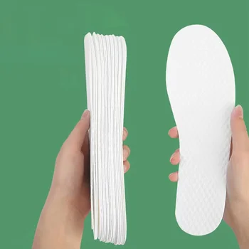 10 чифта дезодорант без мирис дишаща хартия за пътуване на открито къмпинг стелки (размер 44 Подложки за облекчение на дървесна маса за обувки