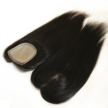 100% девствена човешка коса Toppers черна кафява човешка коса парчета копринена основа клип в topper топ коса за жени с изтъняване на косата