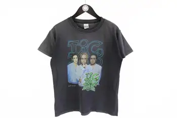 реколта TIC TAC TOE 1997 тениска размер S мъжки автентичен турне 90s чай поп музика група концерт облекло черно голямо лого редки merch c