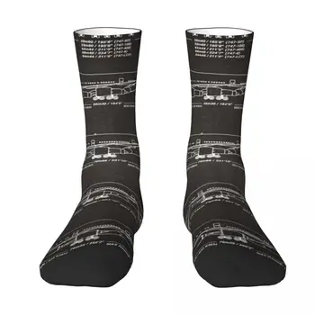 Boeing 747 Family Blueprint (черен) Чорапи Отопление чорап луксозни чорапи коледни подаръци Чорапи Дамски Мъжки