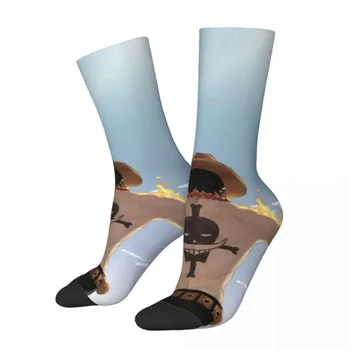 Смешен луд чорап за мъже FIRE хип-хоп реколта горещо аниме безшевни модел отпечатани момчета екипаж чорап новост подарък