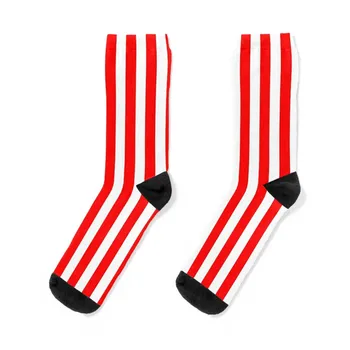 Червено и бяло Вертикални райета Чорапи Мъжки чорапи Забавни чорапи