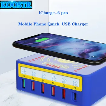 MECHANIC iCharge-6 pro Зарядно за мобилен телефон USB зарядно USB зарядно устройство Бързо зареждане 3.0 PD Бързо безжично зареждане с LCD дисплей
