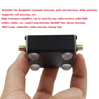 High Impedance Amplifier Small Loop Antenna Built-In 800mah Battery Doughnut Short Wave Antenna 5V 600mA for SDR Walkie Talkie